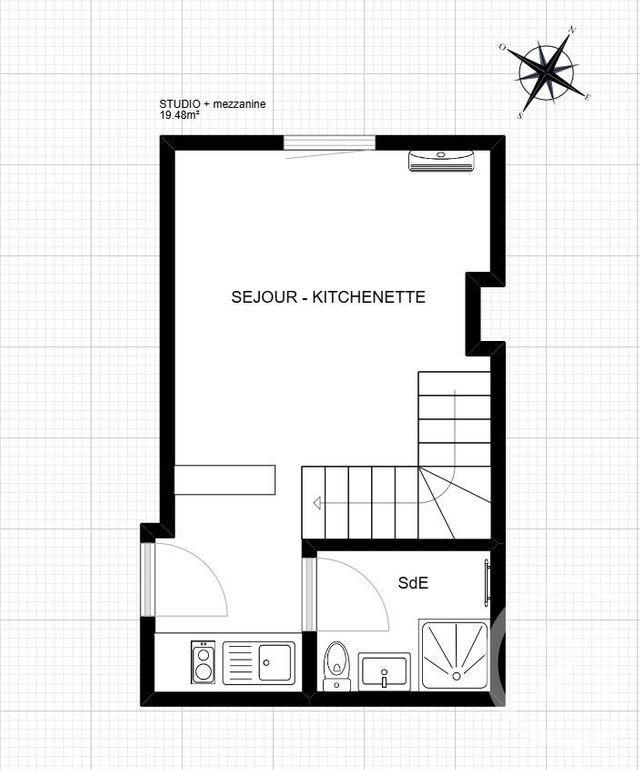 Appartement F1 à vendre - 1 pièce - 19,48 m2 - Bordeaux - 33 - AQUITAINE